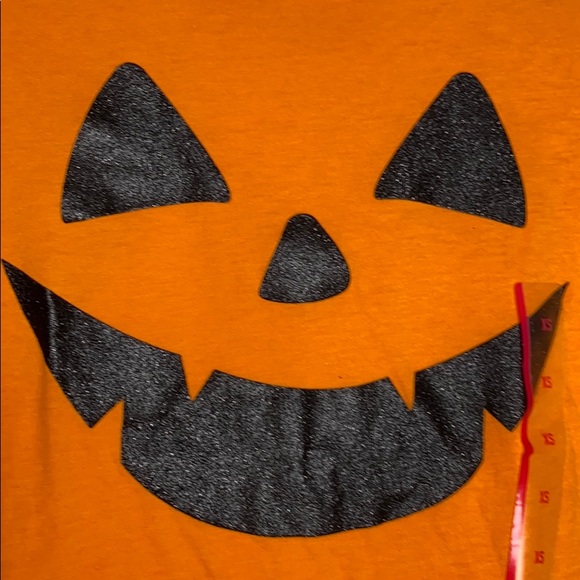Zoe + Liv Orange Pumpkin Spooky Halloween Tee Juniors XS NEW - Picture 3 of 9